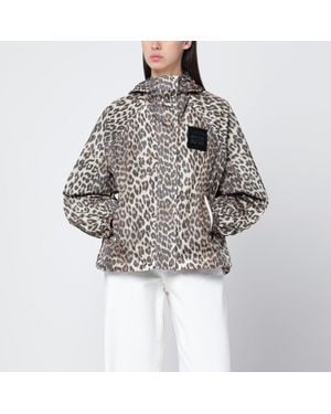 Ganni Jacket With Leopard Prin - Brown