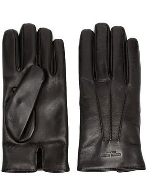 Giorgio Armani Nappa Leather Gloves - Black