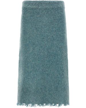 Jil Sander Wool Knit Skirt - Blue