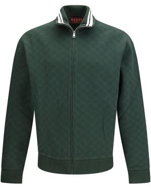 Gucci Gg Technical Jersey Zip Jacket - Green