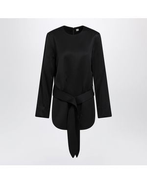 TOTEME Heavy Satin Tunic With Belt - Black