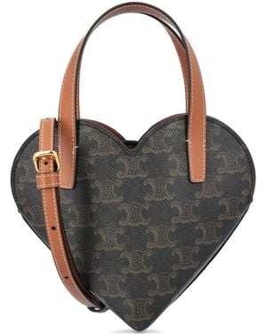 Celine Triomphe Canvas Cuore Mini Borsa - Black
