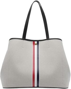 Thom Browne Rwb Stripe Tool Tote Bag - Gray