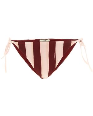 Fendi 'Pequin' Reversible Bikini Bottoms - Red