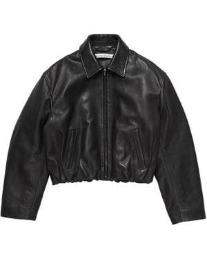 Acne Studios Leather Biker Jacket - Black