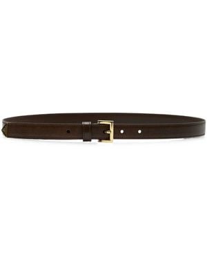 Prada Slim Leather Belt With Logo - White