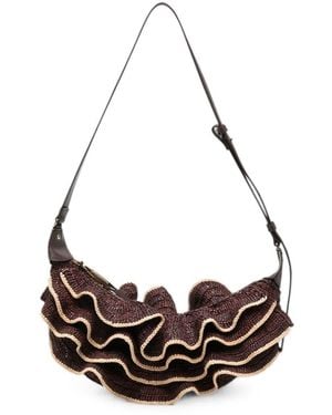 Zimmermann Goldentime Rafia Shoulder Bag - White
