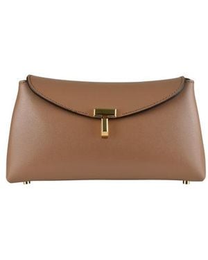 TOTEME Mini T-Lock Clutch - Brown