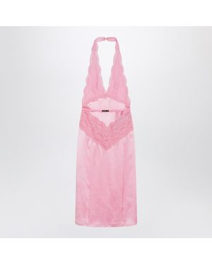 Gucci Satin And Lace Dress - Pink