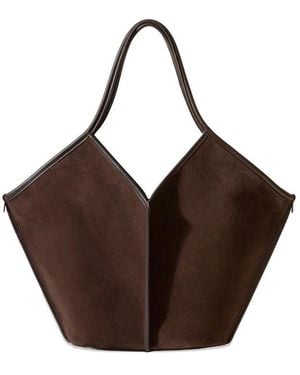 Hereu Calella Suede Leather Tote Bag - Brown