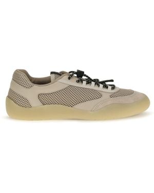 Prada Speedrock Mesh And Leather Sneakers - Metallic