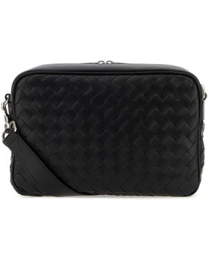 Bottega Veneta Leather Medium Camera Crossbody Bag - Black