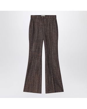 Fendi Rust Wool And Alpaca Pants - Brown