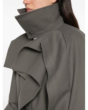 Issey Miyake Wool Long Coat - Gray