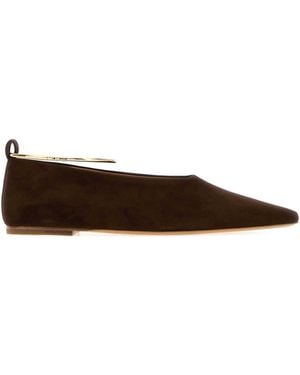 Jil Sander Suede Ring Ballerinas - Brown
