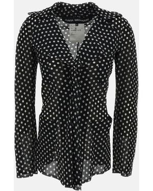 Junya Watanabe Polka Dot Unlined Slim Blazer - Black