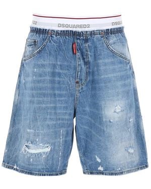 DSquared² Distressed Shorts - Blue
