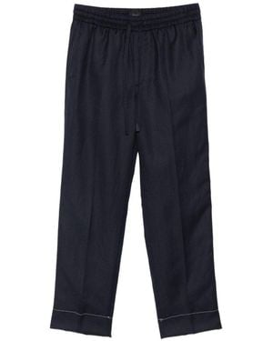 Brioni Asolo Linen And Wool Pants - Blue
