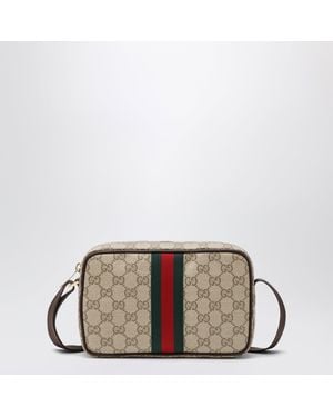 Gucci Gg Mini Bag With Web Stripe - Brown
