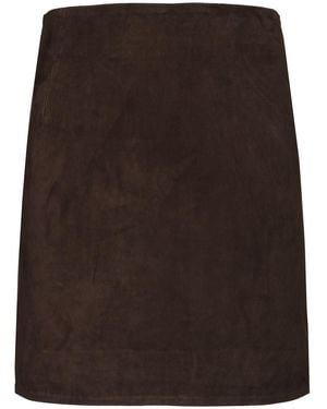 ROTATE BIRGER CHRISTENSEN Suede Miniskirt - Brown
