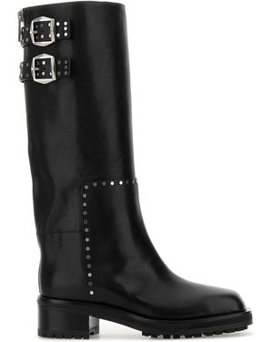Jimmy Choo Brooklyn Studded Leather Boots - Black