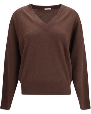 Brunello Cucinelli V-Neck Cashmere Sweater - Brown