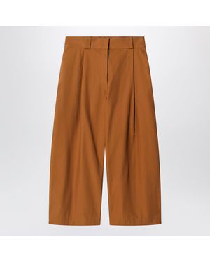 Balenciaga Camel-Colored Cotton Pants - Brown