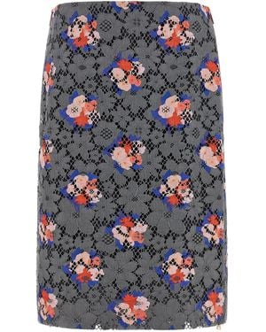 Fendi Bouquet' Lace Skirt - Blue