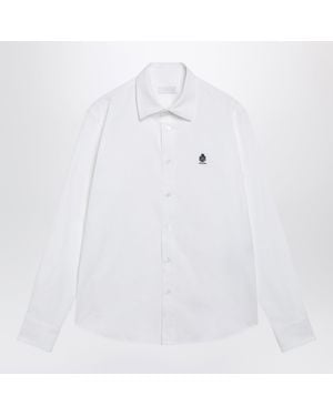 Prada Classic-Fit Cotton Shirt With Embroidered Logo - White