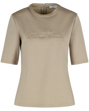 Max Mara Peter Embroidered Wool T-Shirt in Black | Lyst