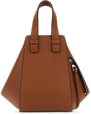 Loewe Caramel Leather Compact Hammock Handbag - Brown