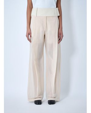 Sportmax High Waist Wide-Leg Pants - White