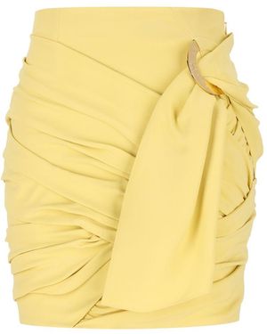 Celine Draped Mini Skirt - Yellow