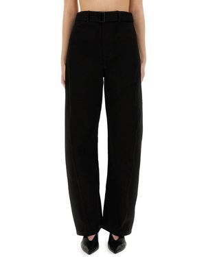 Lemaire Pants With "Twisted" Belt - Black