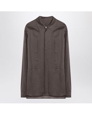 Rick Owens Dust-Coloured Cotton Shirt - Brown
