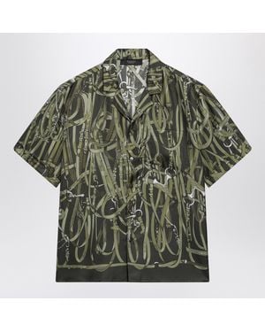 Gucci Dark Silk Bowling Shirt - Green