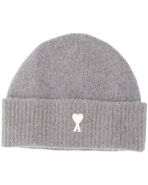 Ami Paris Ami Alpaca-Blend Hat - Gray