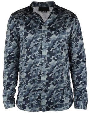Philipp Plein Ls Camouflage Shirt - Blue