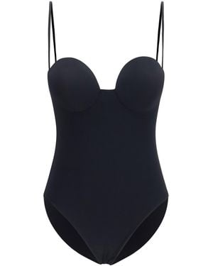 Magda Butrym Retro Bustier One-Piece Swimsuit - Blue