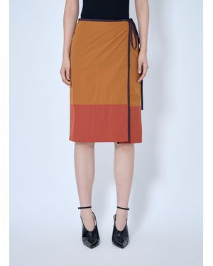 Saint Laurent Wrap-Tie Skirt - Orange