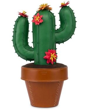 Moschino Cactus Leather Shoulder Bag - Green