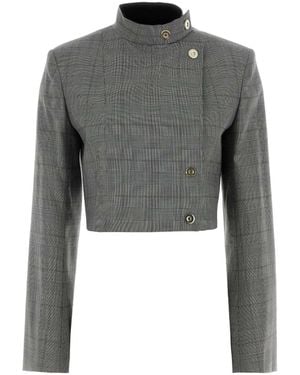 Sportmax Embroidered Stretch Wool Esposito Blazer - Gray