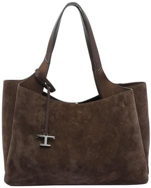 Tod's Medium Suede Bag - Brown