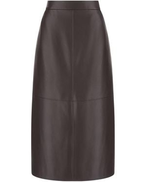 Max Mara 'S Maxmara 'Nordica' Skirt With Hidden Zip Closure - Gray