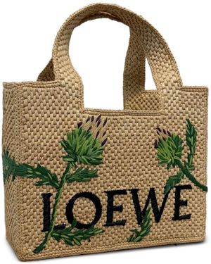 Loewe Loewe Font Small Rafia Tote - Green