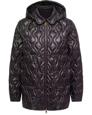 Moncler Midi Balette Down Jacket With Geometric Quilting - Black