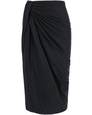 Isabel Marant Skirt Jeldia-Gc Tech Fabric And Leather - Black