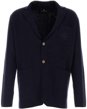 Etro Wool Blend Blazer - Blue