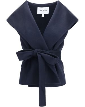 Alaïa Alaïa Cashmere Hooded Jacket - Blue