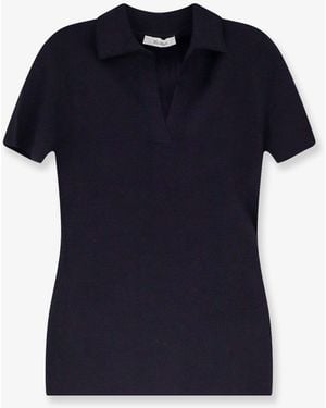 Max Mara Albero Virgin Wool Polo Shirt - Blue